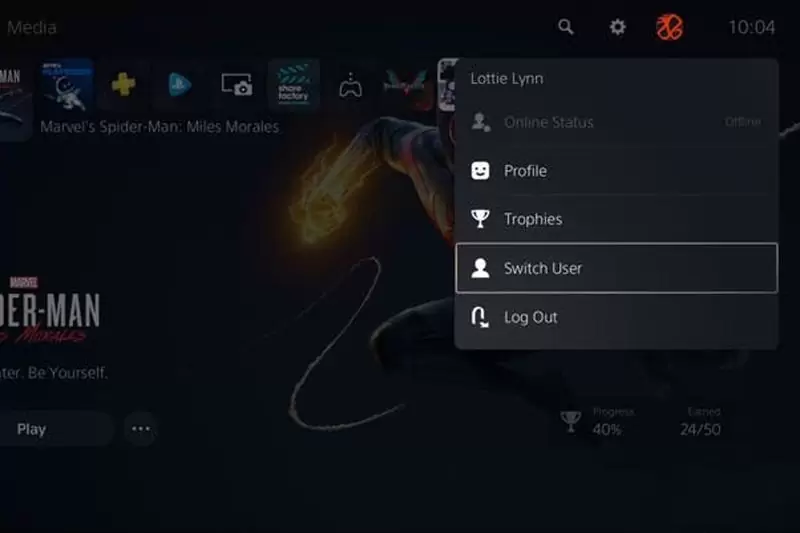 سوئیچ کردن یوزر در PS5