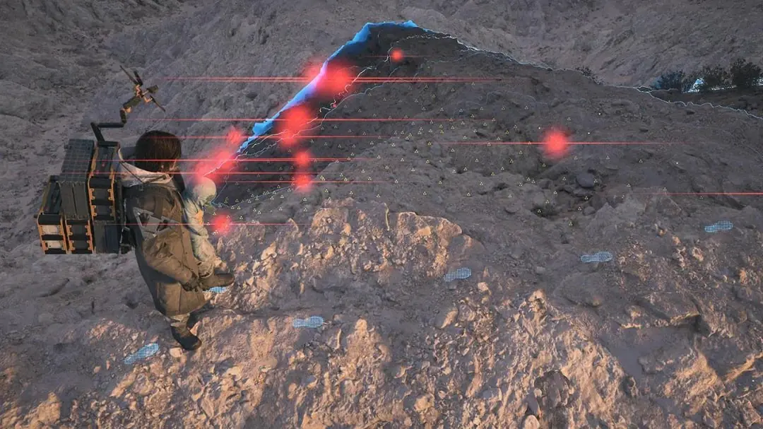 اسکن محیط با دستگاه Odradek در death stranding 2